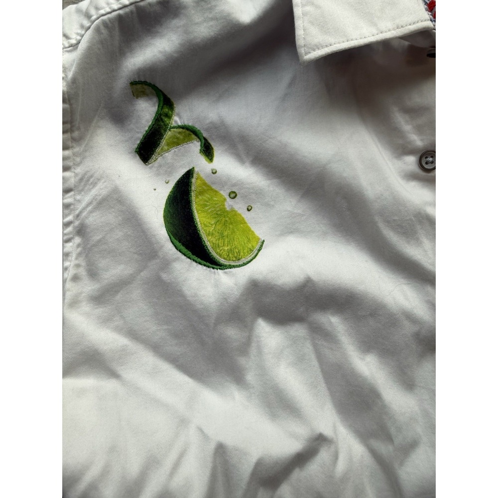 Robert Graham Lime Tequila White Lemons Drink Series Short Sleeve Size Medium - Picture 4 of 5